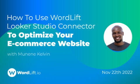 Munene Kelvin showing how to use WordLift Looker Studio Connector for E-commerce Website.